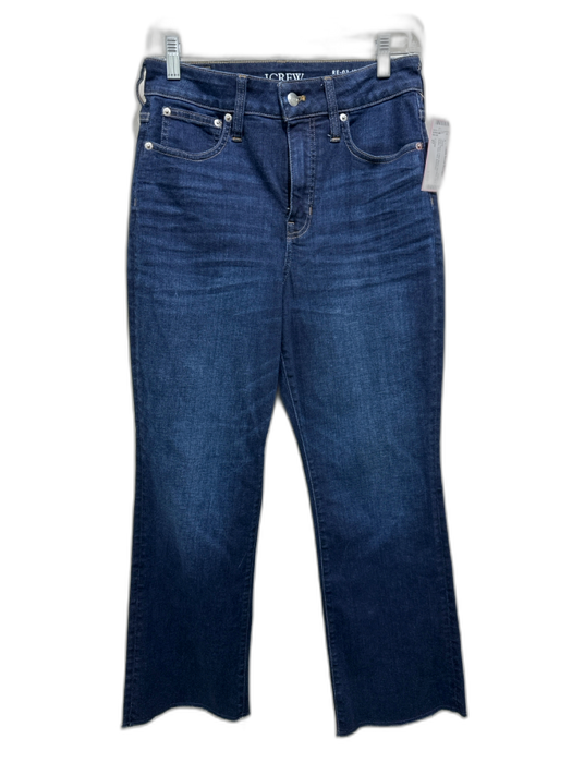 J. Crew Size 27 Dark Wash Cotton Blend Mid Rise Zip & Button Kick Flare Jeans Dark Wash / 27