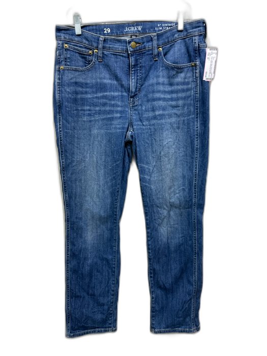 J. Crew Size 29 Medium Wash Cotton Blend Whiskering Mid Rise Zip & Button Jeans Medium Wash / 29