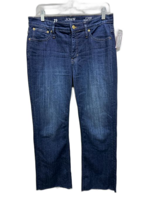 J. Crew Size 29 Dark Wash Cotton Blend Mid Rise Zip & Button Crop Boot Jeans Dark Wash / 29