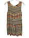 Hemant & Nandita Size 6 Beige & Mutli Silk Sleeveless Back Zip Beaded Dress Beige & Mutli / 6