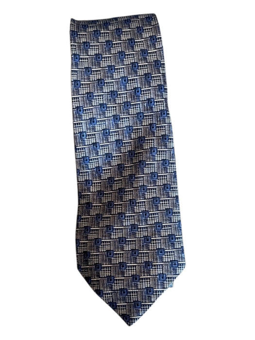 Canali Gray & Blue Silk Abstract Men's Ties Gray & Blue