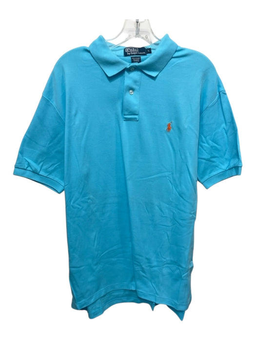 Polo Size L Light blue Cotton Solid Polo Men's Short Sleeve Light blue / L