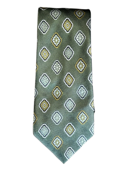 Bergdorf Goodman Green Silk Medallion Men's Ties Green