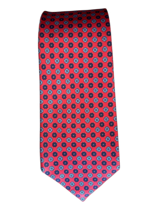 Borrelli Red & Blue Silk Medallion Men's Ties Red & Blue