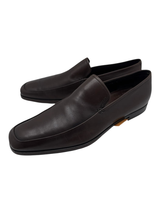 Prada Shoe Size 12D Brown Leather Solid loafer Men's Shoes Brown / 12D
