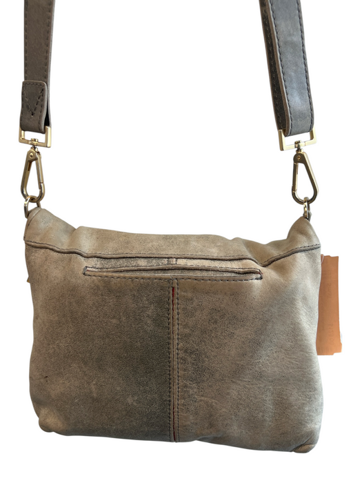 Hammitt Taupe Leather Crossbody Pebble Brushed Gold Outer Pocket Bag Taupe / Small