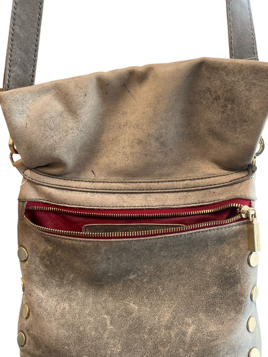 Hammitt Taupe Leather Crossbody Pebble Brushed Gold Outer Pocket Bag Taupe / Small