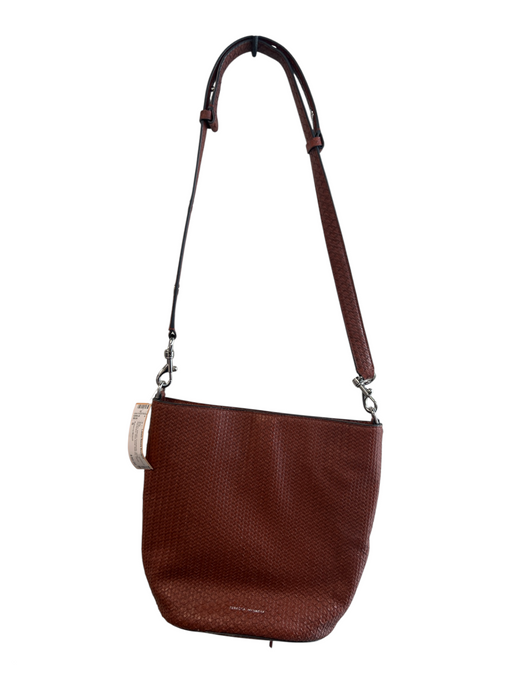 Rebecca Minkoff Brown Woven Crossbody Silver Hardware Stud Inner Side Zip Bag Brown / S