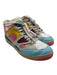 Gucci Shoe Size 37 Pink, Blue, Yellow Leather Upper Lace Up Perforated Sneakers Pink, Blue, Yellow / 37