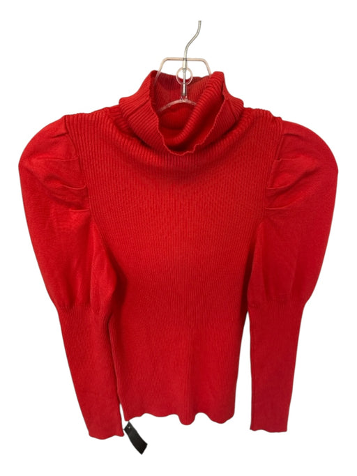 By Anthropologie Size M Red Viscose Turtleneck Ribbed Long Sleeve Sweater Red / M