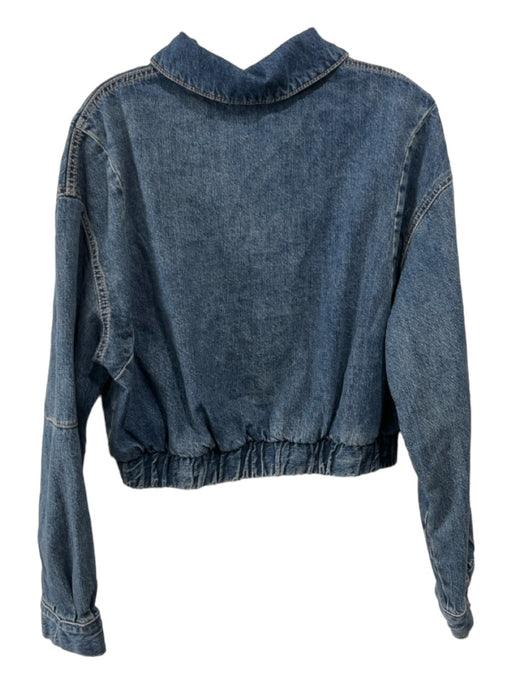 Zara Size S Medium Wash Cotton Denim Long Sleeve Buttons Collar Jacket Medium Wash / S