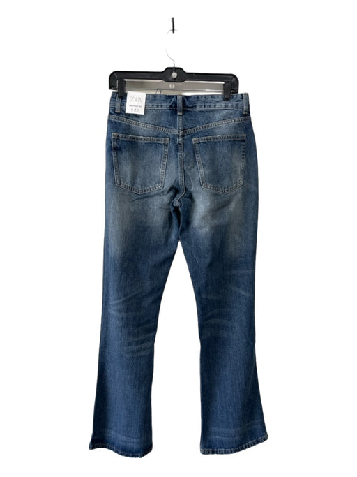 Zara Size 28/6 Medium Wash Cotton Mid Rise Full Length Zip Fly Jeans Medium Wash / 28/6