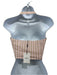 Miaou Size S Pink & Brown Cotton & Nylon Striped Button & Zip Cropped Top Pink & Brown / S