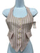Miaou Size S Pink & Brown Cotton & Nylon Striped Button & Zip Cropped Top Pink & Brown / S