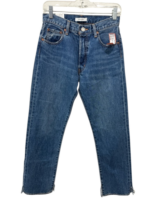 Moussy Size 26 Medium Wash Cotton Denim Mid Rise Button Fly Straight Leg Jeans Medium Wash / 26