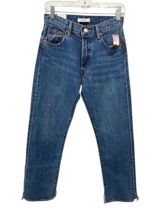 Moussy Size 26 Medium Wash Cotton Denim Mid Rise Button Fly Straight Leg Jeans Medium Wash / 26