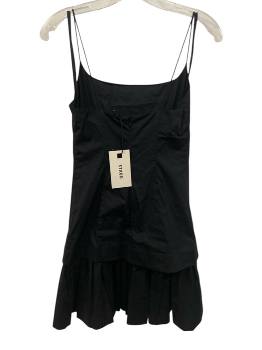 Staud Size XS Black Cotton Blend Spaghetti Strap Layered Detail Back Zip Dress Black / XS