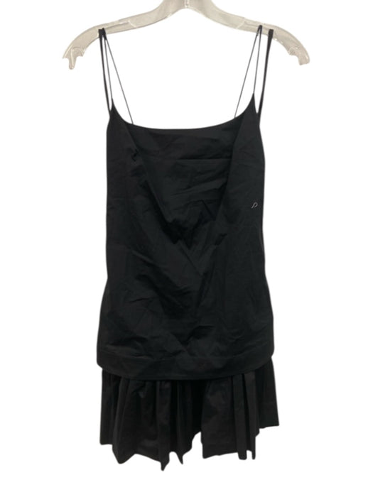 Staud Size XS Black Cotton Blend Spaghetti Strap Layered Detail Back Zip Dress Black / XS