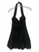 Reformation Size 4 Black Cotton Blend Halter Neck Square Neck Gathered Dress Black / 4
