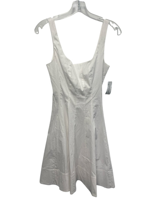 Staud Size 2 White Cotton Blend Sleeveless Paneled Square Neck Back Zip Dress White / 2