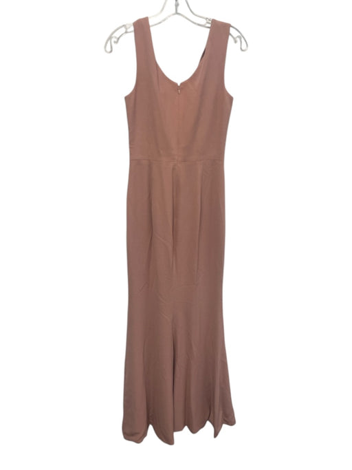 Dress the Population Size S Blush Pink Polyester Blend Sleeveless V Neck Gown Blush Pink / S