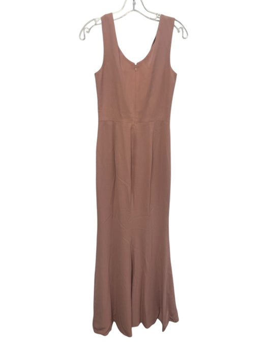 Dress the Population Size S Blush Pink Polyester Blend Sleeveless V Neck Gown Blush Pink / S