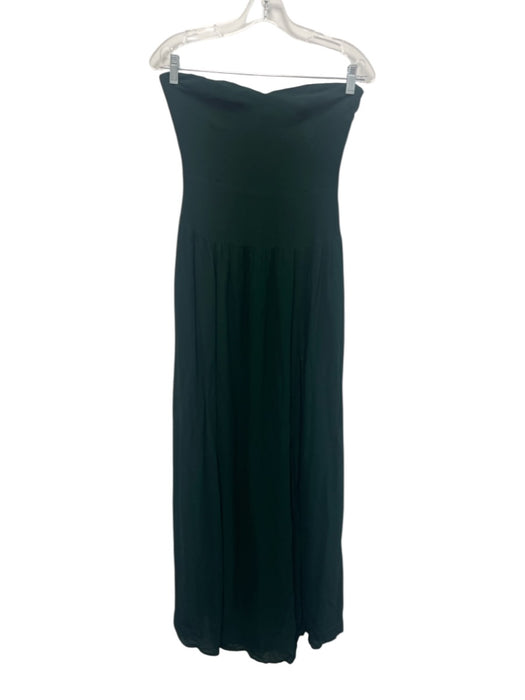 Reformation Size 4 Forest Green Viscose Strapless Bustier Gathered Gown Forest Green / 4