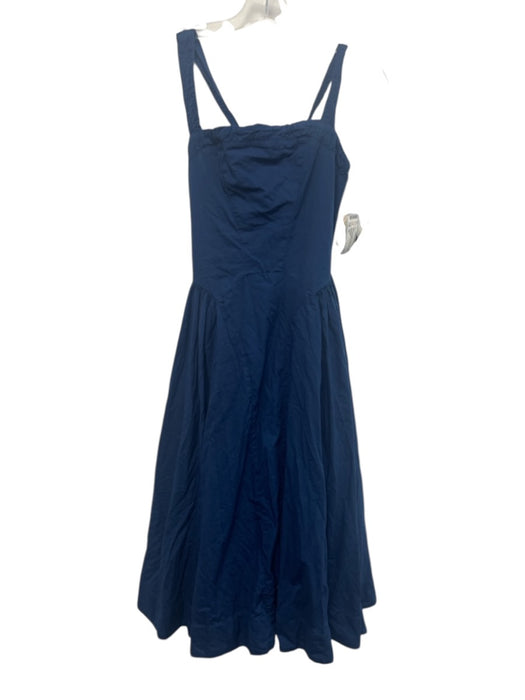 Free-est Size XS Dark Blue Cotton Sleeveless Paneled Gathered Tie Back Dress Dark Blue / XS