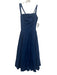 Free-est Size XS Dark Blue Cotton Sleeveless Paneled Gathered Tie Back Dress Dark Blue / XS