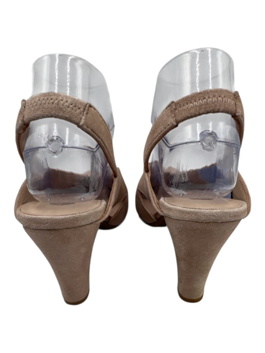 Eric Michael Shoe Size 40 Beige Leather Upper Suede Cutout Detailing Slingbacks Beige / 40