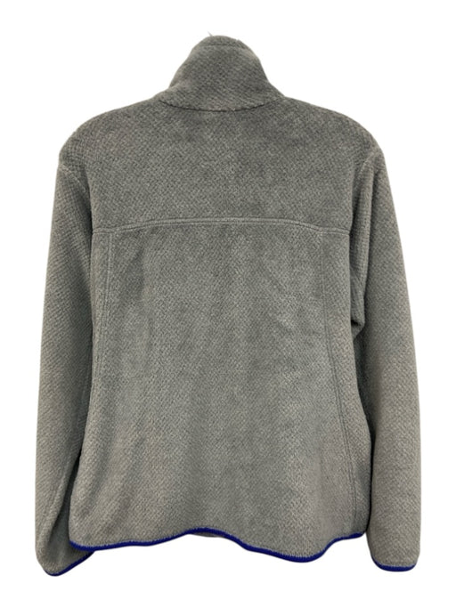 Patagonia Size M Gray & Blue Polyester Long Sleeve Fleece 1/4 Button Jacket Gray & Blue / M