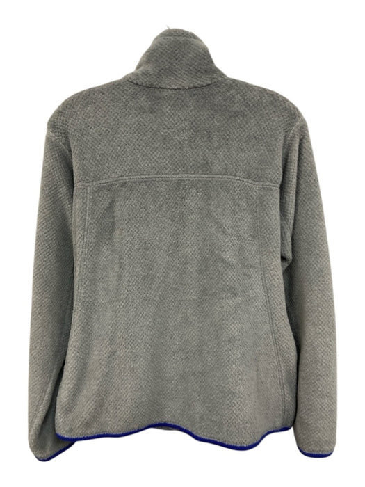 Patagonia Size M Gray & Blue Polyester Long Sleeve Fleece 1/4 Button Jacket Gray & Blue / M
