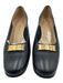 Salvatore Ferragamo Shoe Size 6.5 Navy Coated Leather Round Toe Sandals Navy / 6.5