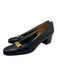 Salvatore Ferragamo Shoe Size 6.5 Navy Coated Leather Round Toe Sandals Navy / 6.5