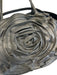 Valentino Garavani Black Denim Shoulder Bag Magnetic Close Rose Applique Bag Black