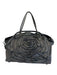 Valentino Garavani Black Denim Shoulder Bag Magnetic Close Rose Applique Bag Black