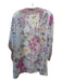 Johnny Was Size XS Blue & Pink Floral Kaftan Sheer Open Front Cardigan Blue & Pink / XS