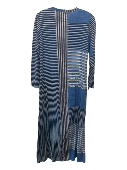 Billy Reid Size S Blue & White Cotton Striped Fabric Block Long Sleeve Dress Blue & White / S