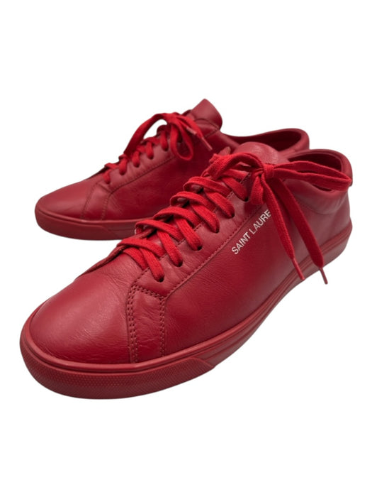 Saint Laurent Shoe Size 42 Red Leather Solid Sneaker Men's Shoes Red / 42