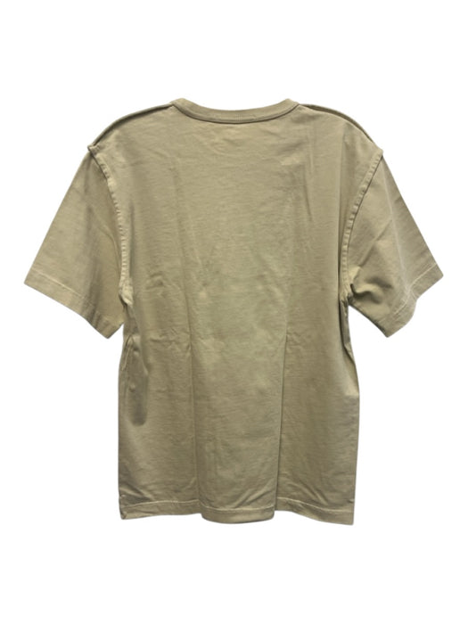 Helmut Lang Size S Tan Cotton Blend logo T shirt Crew Men's Short Sleeve Tan / S