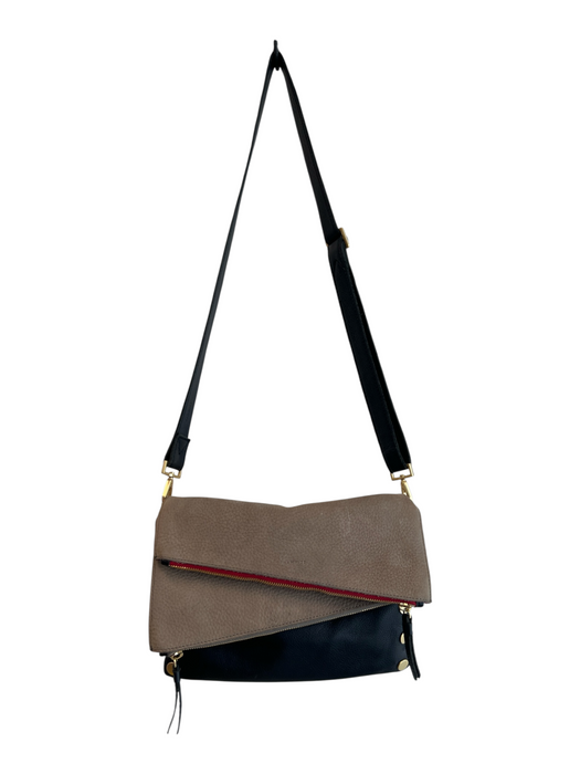Hammitt Black Leather Gold hardware Zip Close Crossbody Bag Black / S