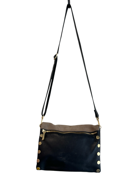 Hammitt Black Leather Gold hardware Zip Close Crossbody Bag Black / S