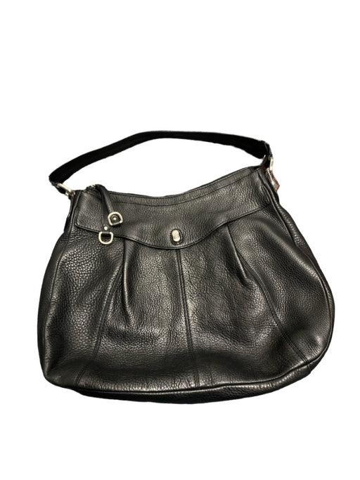 Cole Haan Black Pebbled Leather Flap Closure Twist Close One Shoulder Bag Black / M