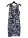 Tadashi Shoji Size 4 Navy & white Polyester Lace Overlay Midi Sleeveless Dress Navy & white / 4