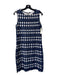 Belle Badgley Mischka Size 2 Navy & white Polyester Lace Overlay Zip Back Dress Navy & white / 2