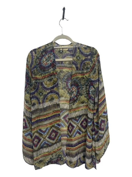 Show Me Your Mumu Size Small Green, Purple, Black Polyester Open Front Cardigan Green, Purple, Black / Small