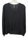 Maria + Cornejo Size 8 Black Silk Blend Surplice V Neck Long Sleeve Top Black / 8