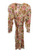 Zimmermann Size 2 Pink, Brown & Multi Floral V Neck Long Sleeve Dress Pink, Brown & Multi / 2
