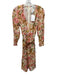 Zimmermann Size 2 Pink, Brown & Multi Floral V Neck Long Sleeve Dress Pink, Brown & Multi / 2