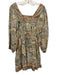 Cleobella Size S Beige, Orange, Blue Cotton Square Neck Mixed Floral Dress Beige, Orange, Blue / S